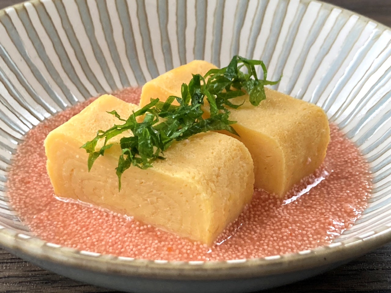だし巻きたまごの明太あんかけ
