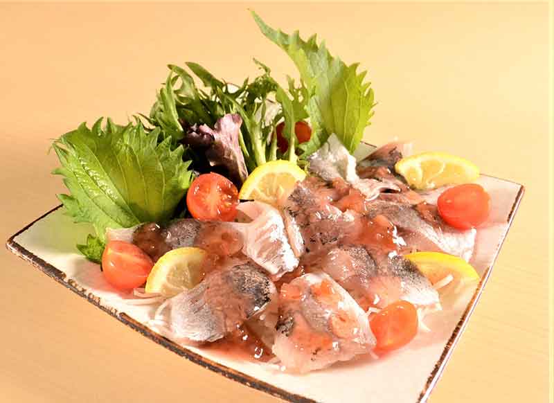 鯵のカルパッチョ梅風味