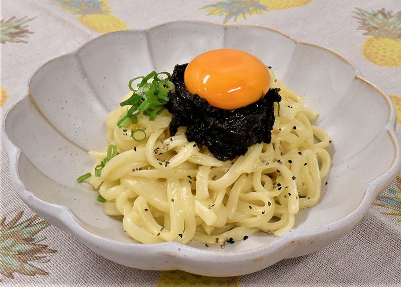 三陸産生海苔の和風カルボナーラうどん