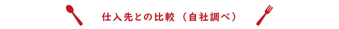 仕入先との比較（自社調べ）